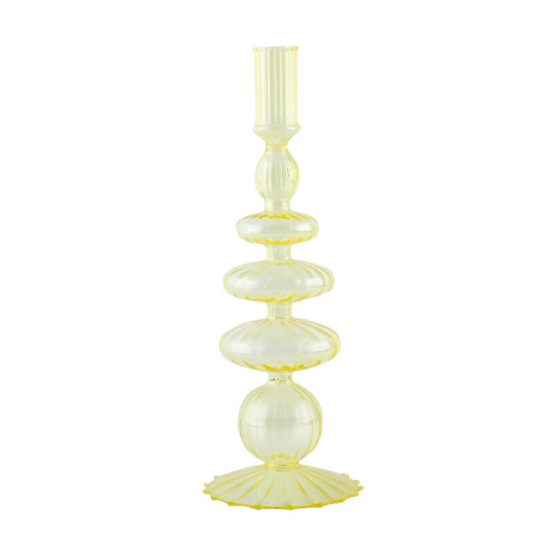 Ribbed Glass Candleholders - Pastel | Bowlift