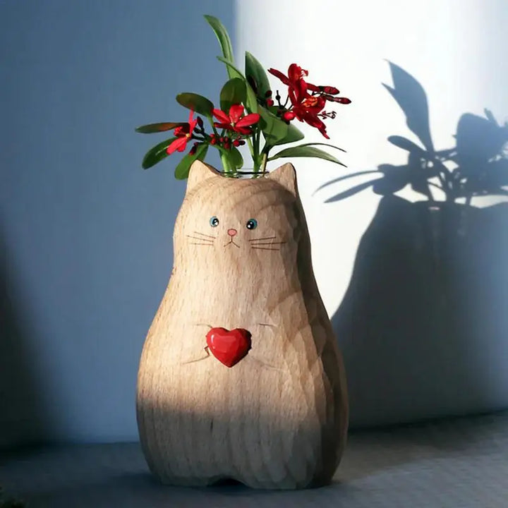 Sweet cat flower vase