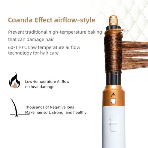 BowLift | 5-in-1 Hair Styler | Auto Curler, Blow Dryer & Flat Brush for All Hair Types at Home
