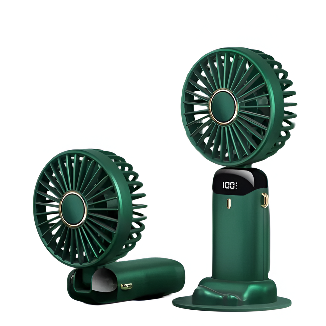 BowLift | Rechargeable Handheld Mini Fan | 5-Speed, 90-Degree Adjustable & Quiet for Office, Home & Outdoor Use