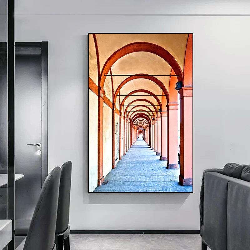 Minimalist Abstract Architectural Wall Art Fine Art Canvas Prints Posters Pictures For Modern Apartment Living Room Home Office Decor | Bowlift