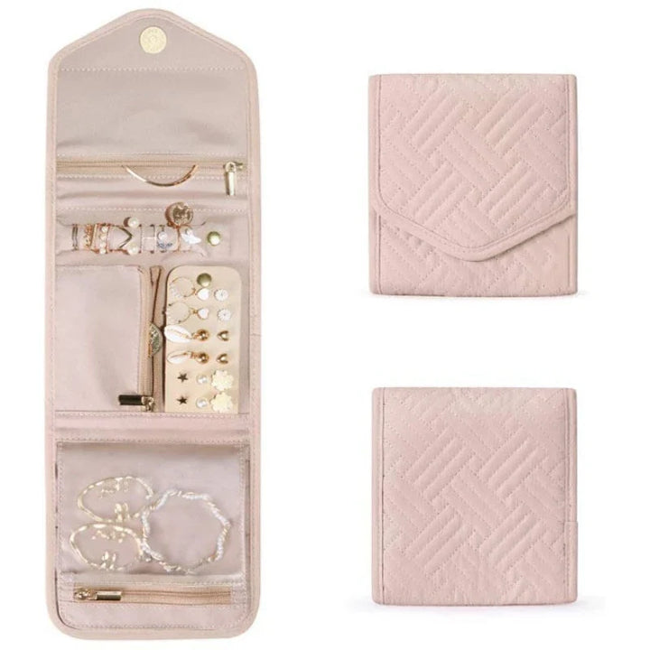 BowLift | Jewelry bag Velmora Roll | Foldable & Space-saving | For Travel & Home | Velvet look in 3 colors