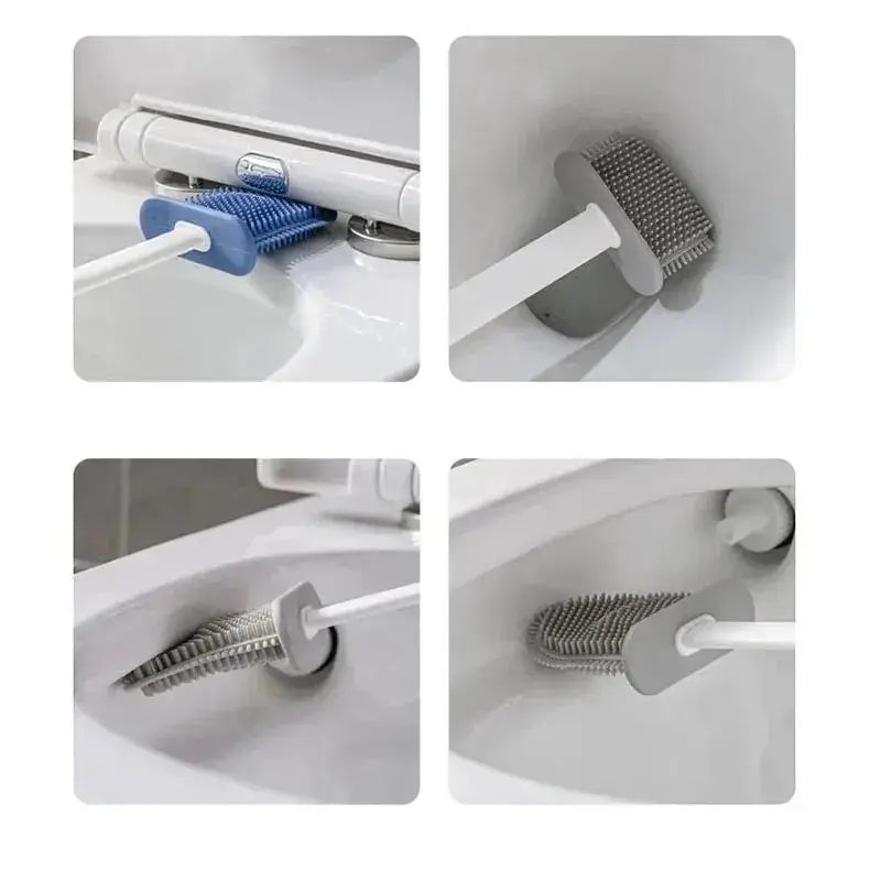 BowLift | Toilet Brush HygieBrush DuoClean | 2-in-1 Silicone Toilet Brush Set with Wall Mount | Antibacterial & Space-Saving