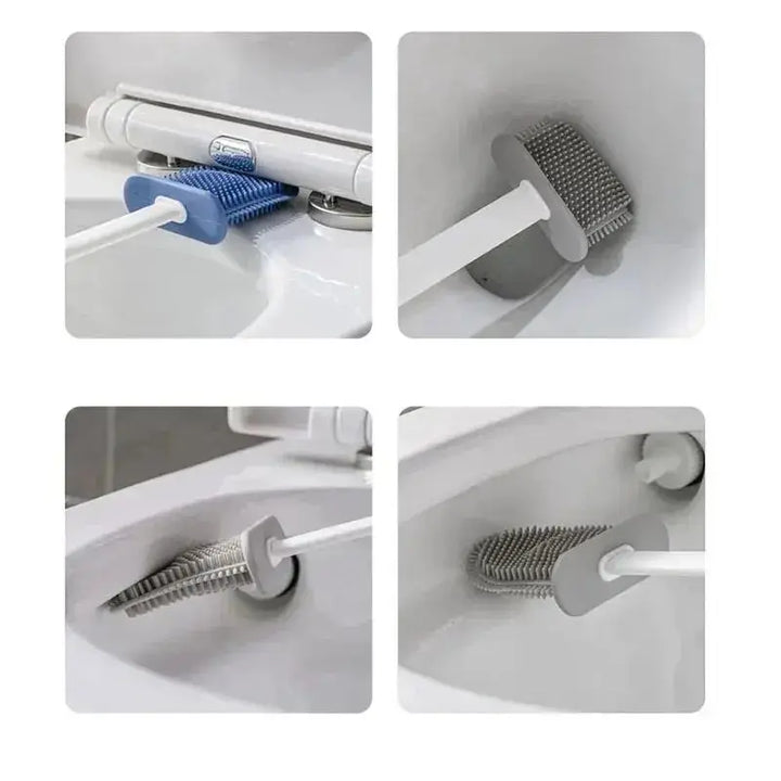 BowLift | Toilet Brush HygieBrush DuoClean | 2-in-1 Silicone Toilet Brush Set with Wall Mount | Antibacterial & Space-Saving