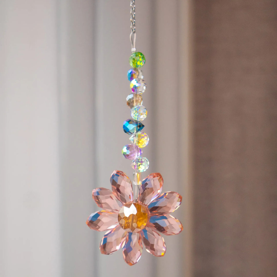 BowLift | Crystal Suncatcher LumiMargarita | K9 Daisy Rainbow Catcher | Window & Garden Decor | 32 cm | Gift Idea for Home
