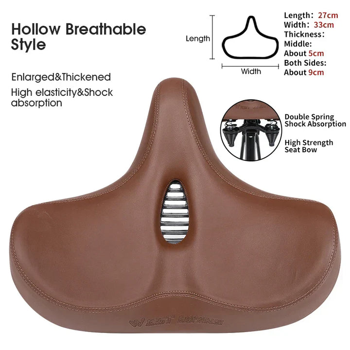 BowLift | Wide Ergonomic Bike Saddle – Comfortable Saddle with Shock Absorption for City and Mountain Bikes