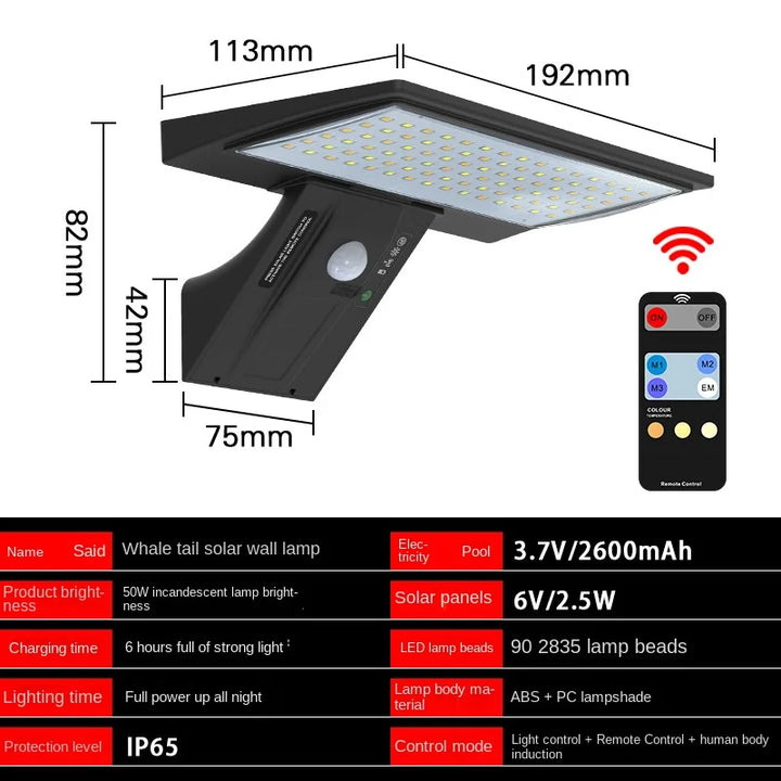 BowLift | Solargo Lightpro Solar Wall Light Outdoor | Motion Sensor & 4 Modes | 90 LEDs | Waterproof & Extremely Bright