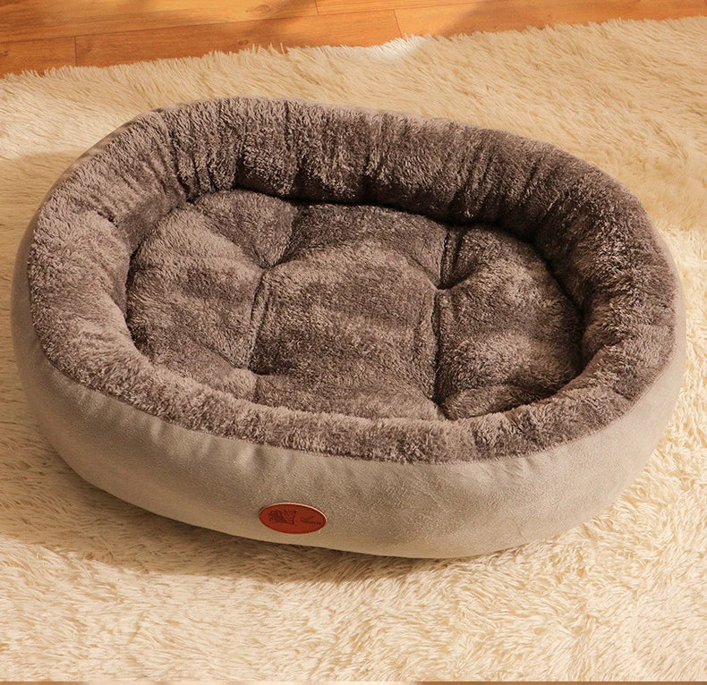 Oval Plush Bed for Dogs & Cats Bowlift