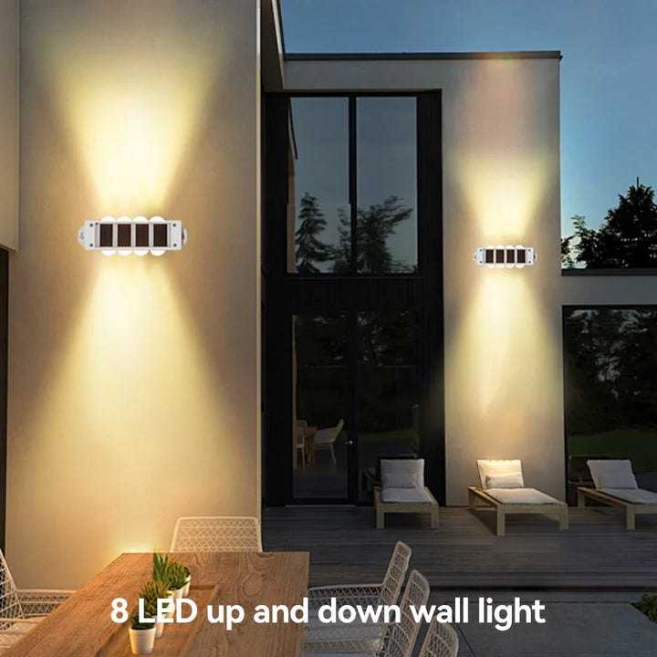 BowLift | Solar Wall Lights Solavine | Warm White Light | IP44 Weatherproof | For Fence, Terrace & Garden | 8 Hours Light Duration
