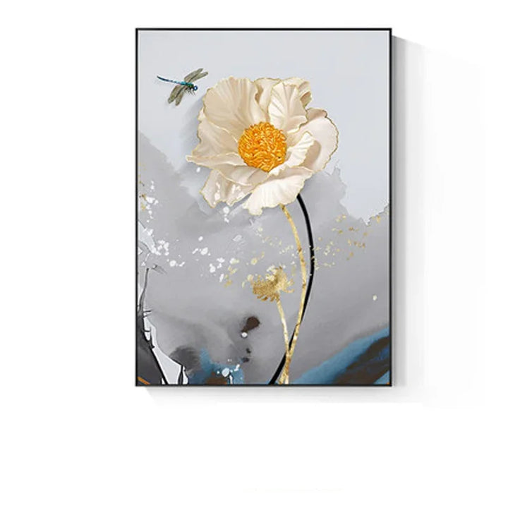 Modern Abstract Floral Wall Art Fine Art Canvas Prints Blue Gray Botanical Pictures For Living Room Bedroom Wall Art Decor | Bowlift