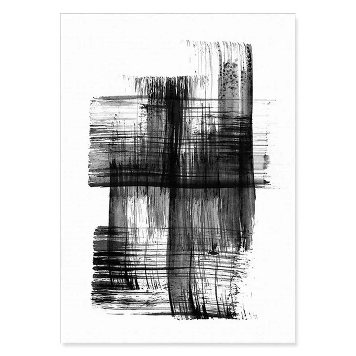 Black White Wall Art Minimalist Abstract Ink Brush Strokes Fine Art Canvas Prints Posters Pictures For Living Room Home Office Art Decor | Bowlift