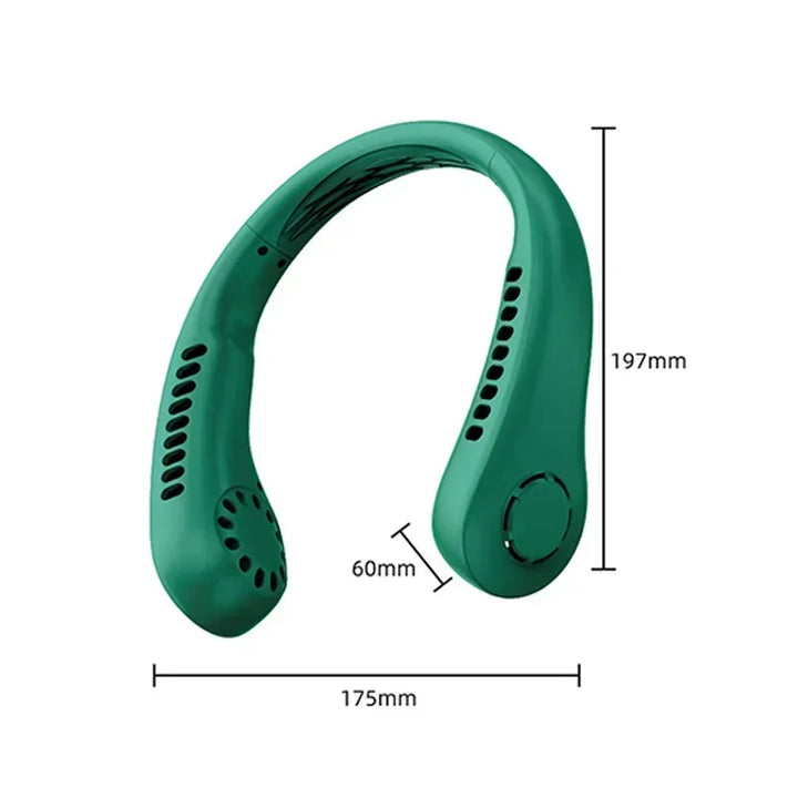 Portable Mini Neck Hanging Fan – Wearable USB Air-Cooled Fan for Summer, Outdoor Sports, Running, Travel, No Blades Design | Bowlift