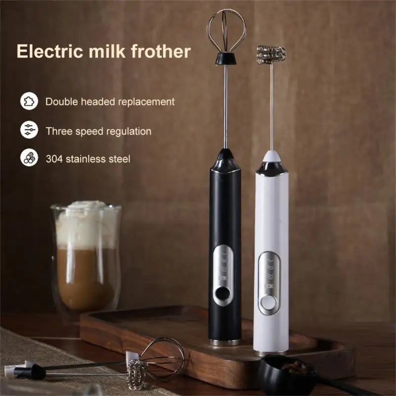 BowLift | CREMIX Electric Milk Frother & Mixer | 3 Speeds | Double Attachment Made of Stainless Steel | USB Charging