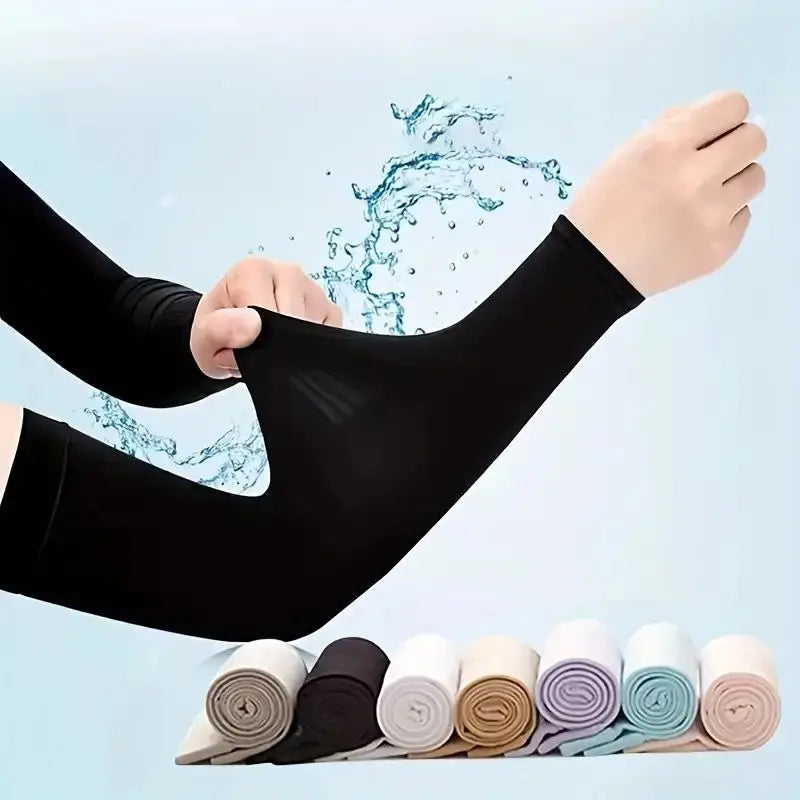 Sun Protection Ice Cooling Silk Arm Covers | Bowlift