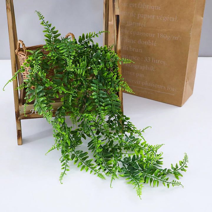 BowLift | Evergriva Hanging Plant Artificial | 90 cm Boston Fern Look | Easy Care & UV Resistant | For Indoor & Outdoor