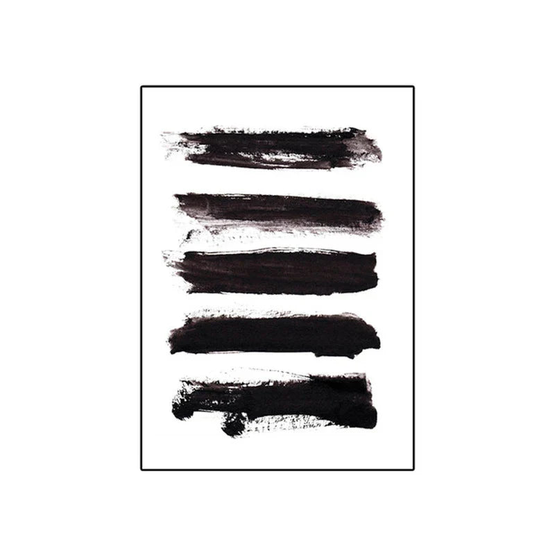 Black White Wall Art Minimalist Abstract Ink Brush Strokes Fine Art Canvas Prints Posters Pictures For Living Room Home Office Art Decor | Bowlift