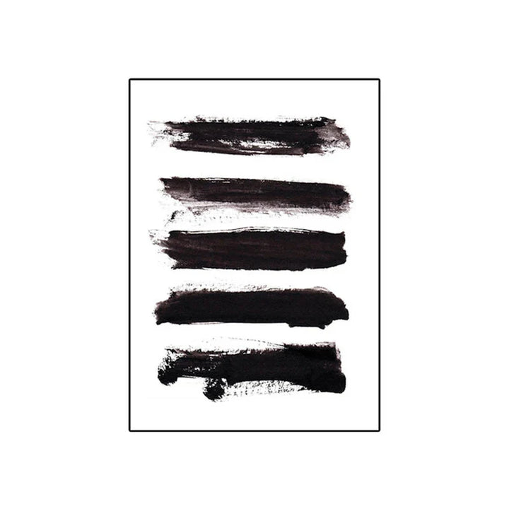 Black White Wall Art Minimalist Abstract Ink Brush Strokes Fine Art Canvas Prints Posters Pictures For Living Room Home Office Art Decor | Bowlift