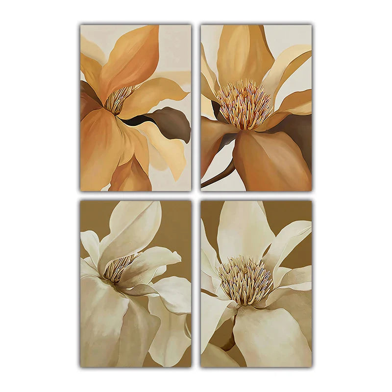 Big Abstract Floral Wall Art Fine Art Canvas Prints Modern Botany Pictures For Living Room Dining Room Bedroom Art Decor | Bowlift
