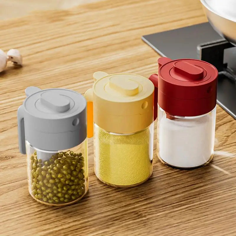 BowLift | Transparent Glass Lockable Airtight  Seasoning Jar with Spoon