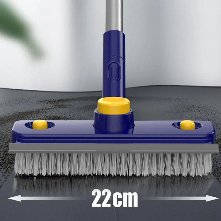 2in1 V-Shaped Long Handle Floor Scrub Edge Cleaner Brush | Bowlift
