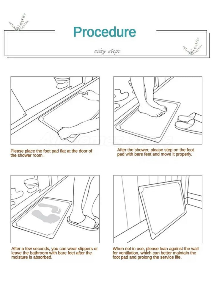 BowLift | Quick Dry Stone Shower Mat