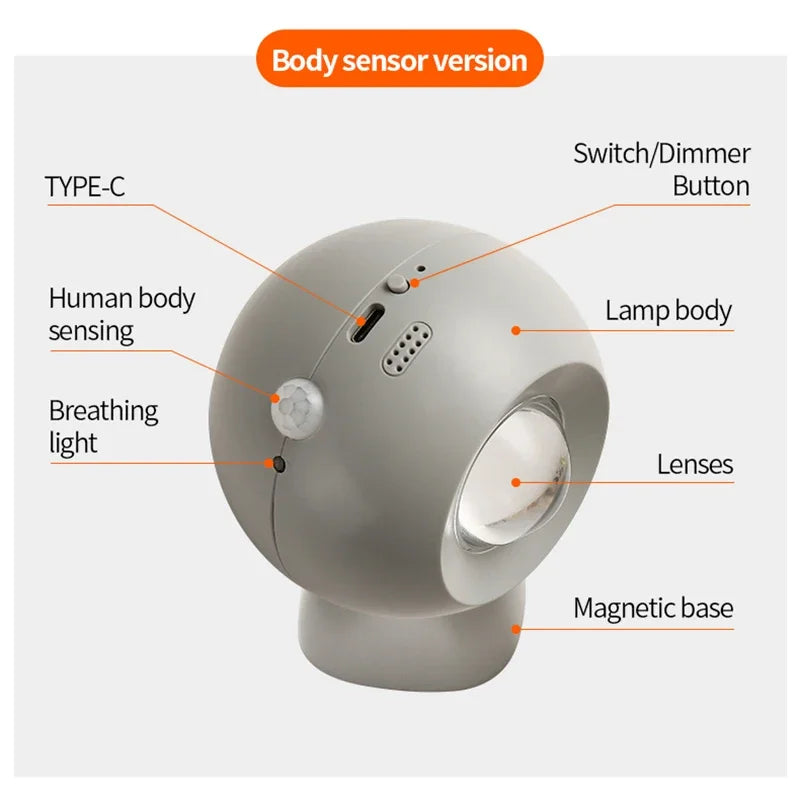 Rotating Mini Magnetic RechargeaBowlifte Wall Lamp | Bowlift