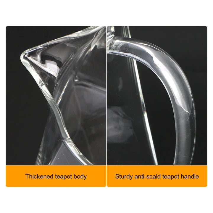BowLift | Teavora Glass Teapot with Stainless Steel Infuser | Heat Resistant & Dishwasher Safe | For Loose Tea & Tea Flowers | 550/750/950 ml