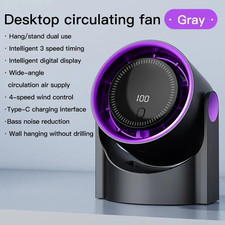 BowLift | Aerolora Table Fan | Bladeless & Quiet | 100 Levels | USB Bladeless Fan