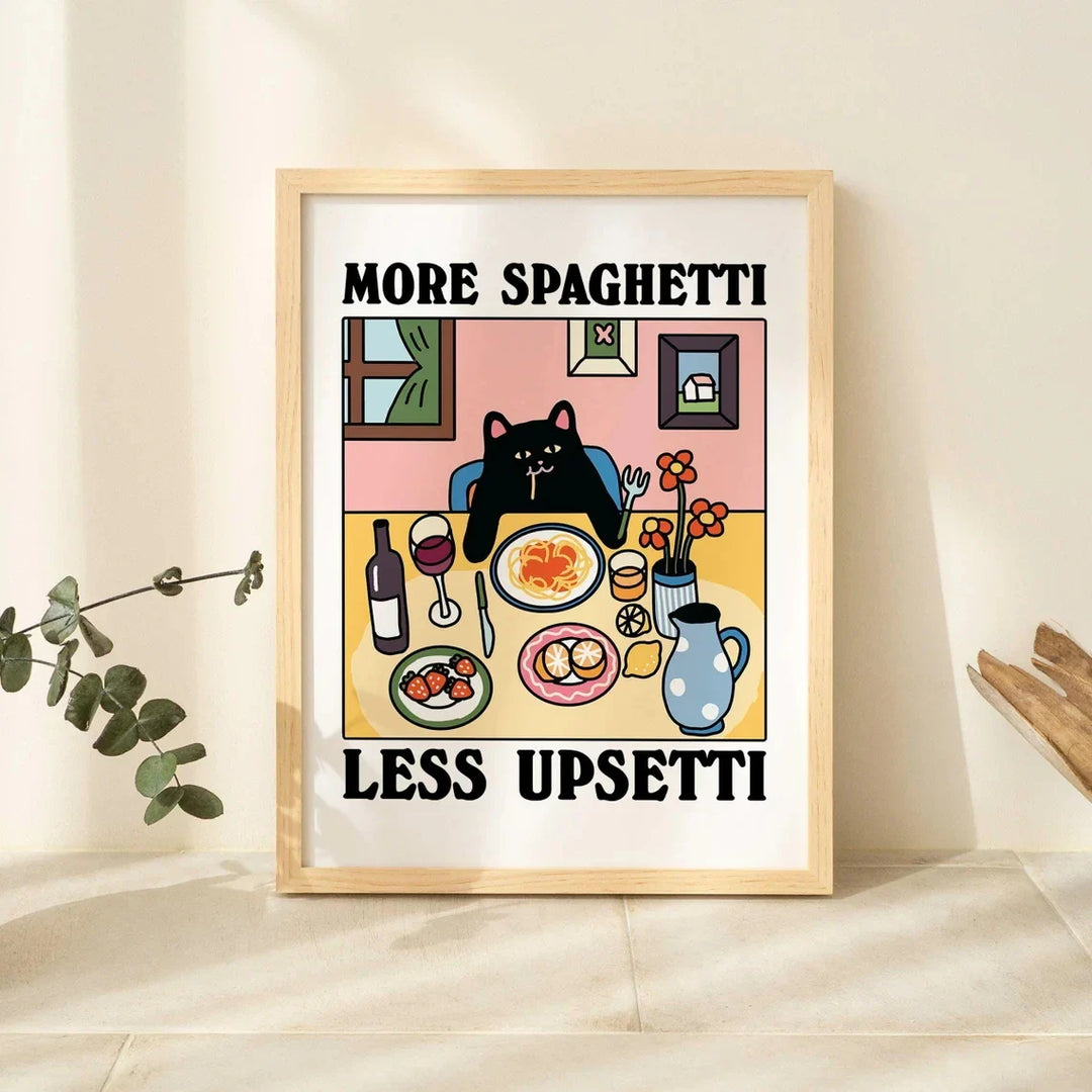 More Spaghetti Less Regretti Wall Art | Bowlift
