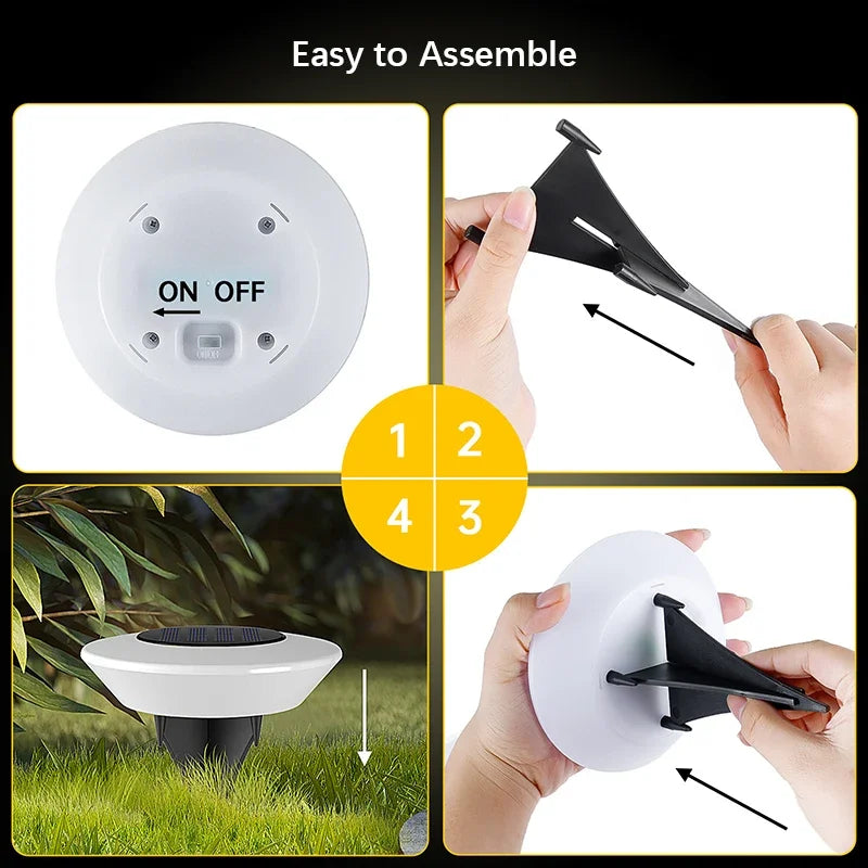 Solar Outdoor Pathway 4-Piece Lights Bowlift