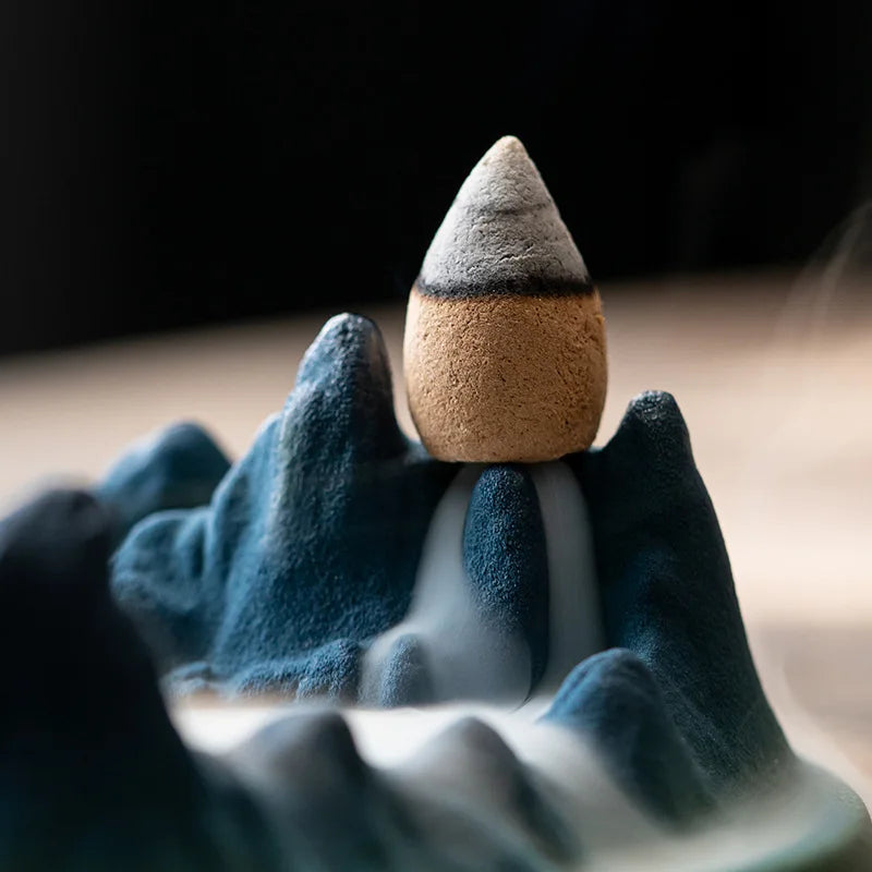 Mistic Mountain Ceramic Waterfall Incense Burner | Bowlift