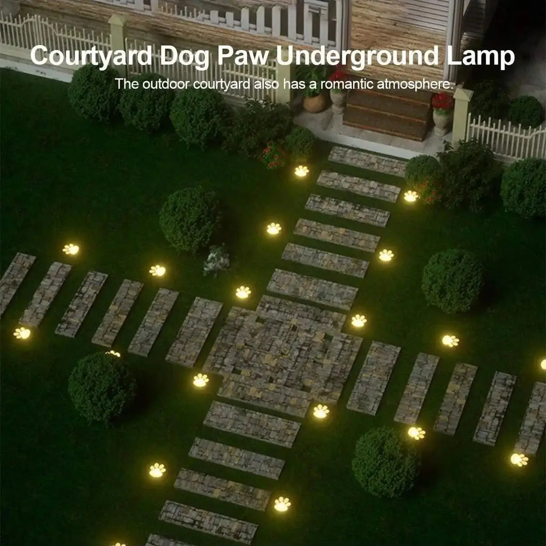 BowLift | Solar lamp in paw print design – LED garden lighting in multicolor for outdoor use