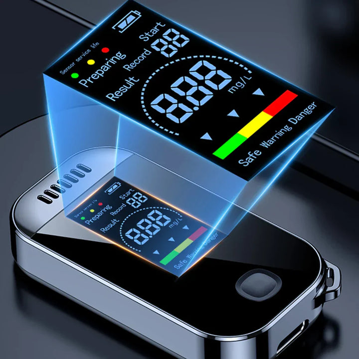 BowLift | Compact Digital Breathalyzer Keychain with LCD Screen – USB Rechargeable Alcohol Tester for Accurate Measurements
