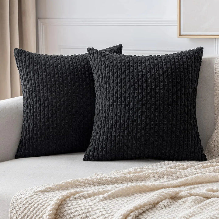 BowLift | Boho Ribbed Corduroy Cushion Cover – Stylish Striped Decorative Pillowcase for Sofa or Bed
