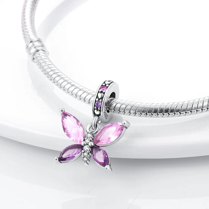 BowLift | 925 Silver Golden Leopard Charms Beads Colorful Chameleon Rhinoceros Lion Scarab Cat Pendant Compatible with Original Pandora Bracelet Jewelry
