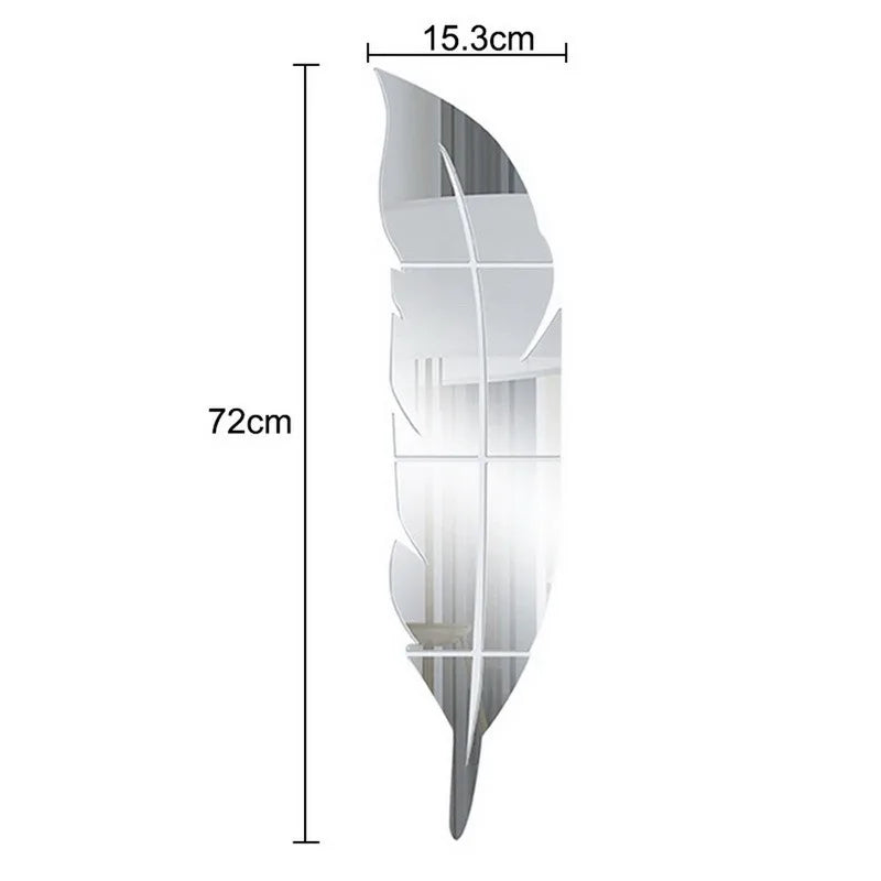 BowLift | 3D Feather Art Mirror Wall Sticker