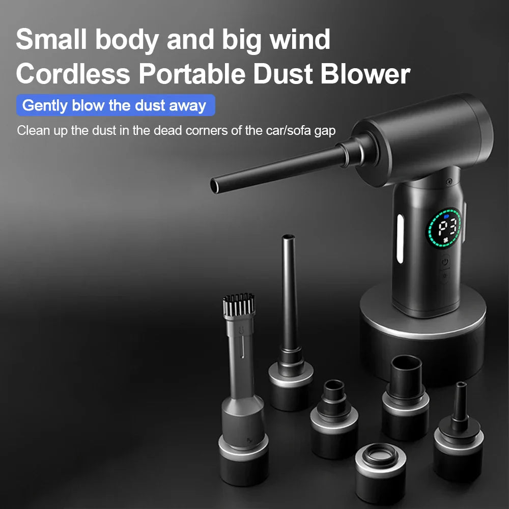 BowLift | 2-in-1 Portable Vacuum Cleaner and Blower with Compressed Air and LED Light (7500mAh)