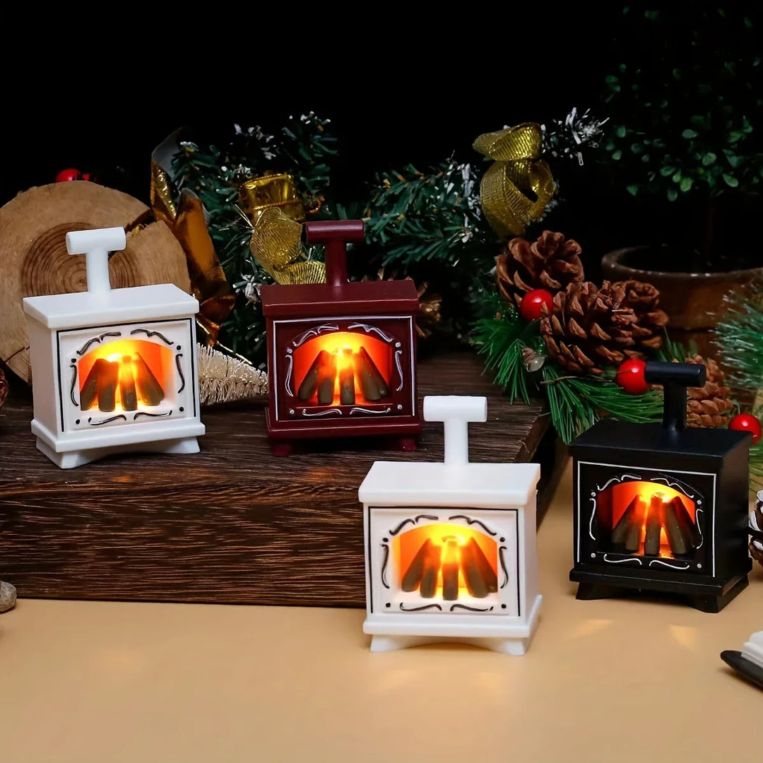 BowLift | Minoria Dollhouse Fireplace Miniature | With Light Effect | 1:12 Scale | Christmas & Home Decor | 7 × 4.9 cm