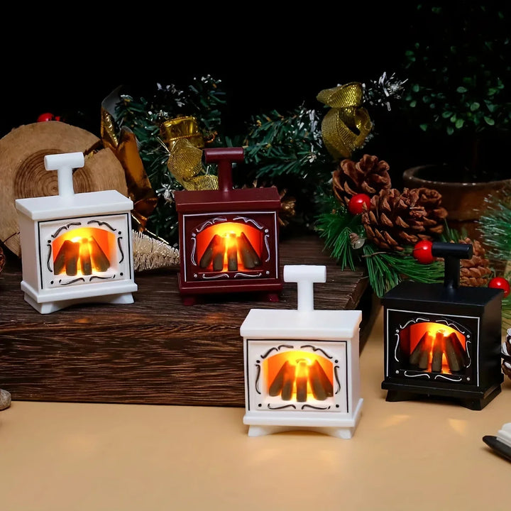 BowLift | Minoria Dollhouse Fireplace Miniature | With Light Effect | 1:12 Scale | Christmas & Home Decor | 7 × 4.9 cm