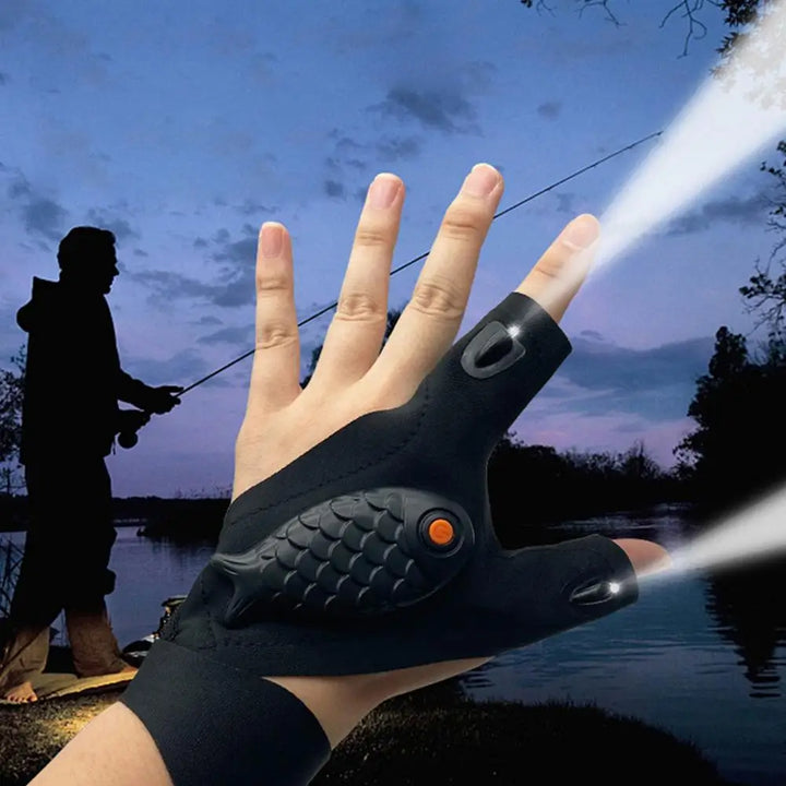 Rechargeable Fingerless Repair Fishing LED Gloves | Bowlift
