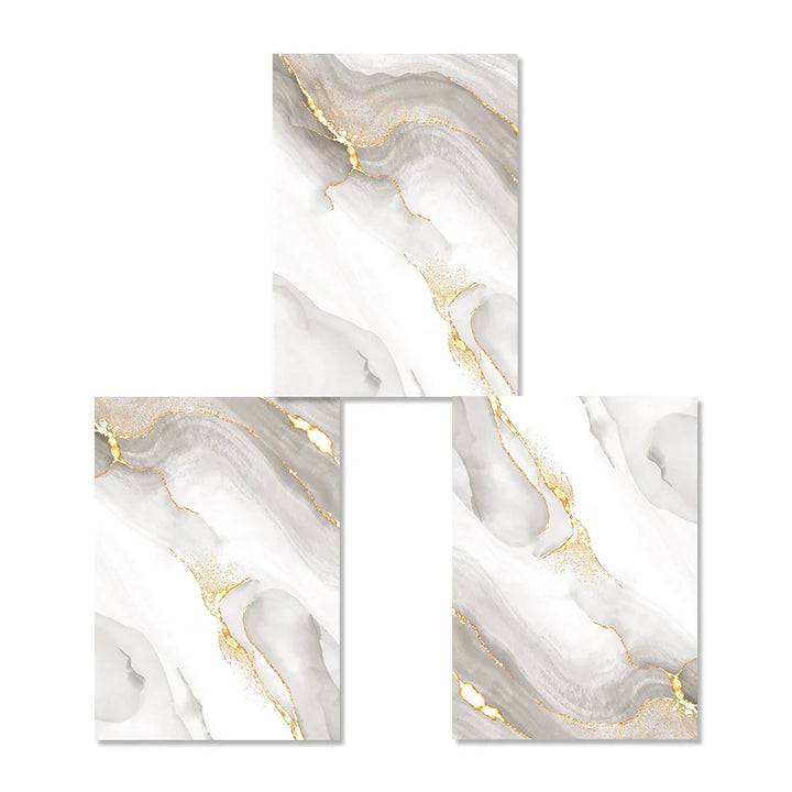 Light Luxury Golden Gray Marble Print Wall Art Fine Art Canvas Prints Posters Abstract Minimalist Pictures For Modern Living Room Decor | Bowlift