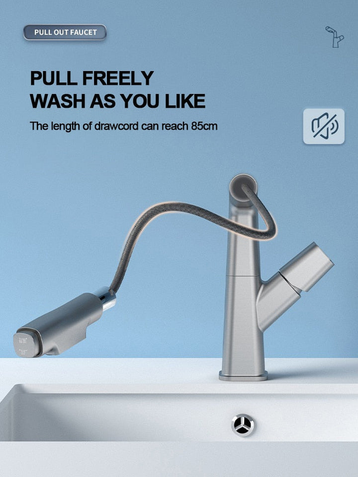 BowLift | Futuristic Rotating European Pull Out Faucet