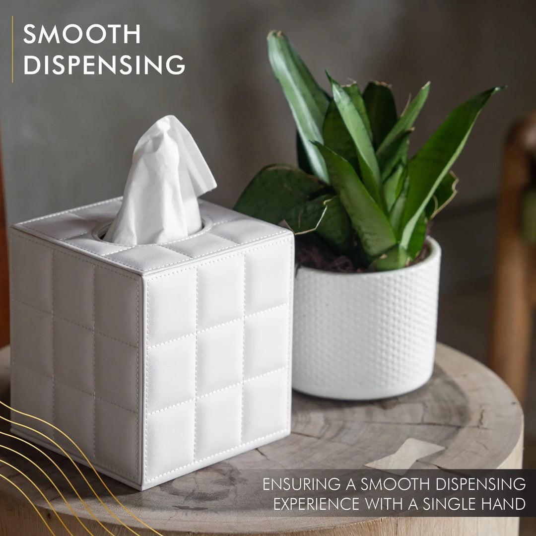 Stylish Light Luxury Leather Tissue Box For Coffee Table Dining Room Table Napkin Dispenser For Office Desktop Living Room Nordic Home Decor Accessories For Modern Living | Bowlift