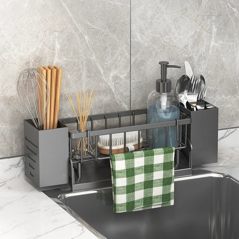 BowLift | Ordinaqua Sink Organizer Shelf | Self-draining | Holder for Sponge, Soap & Cloth | Expandable & Hygienic | ABS Plastic