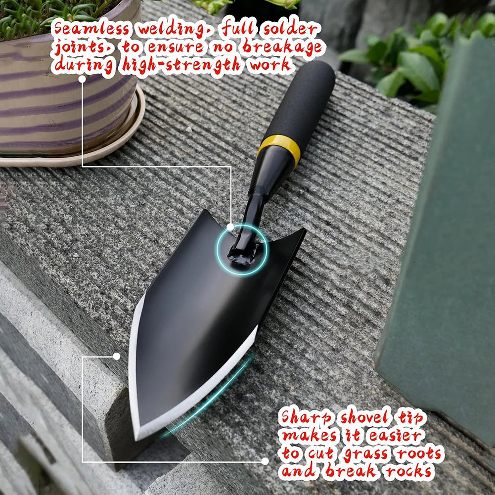 BowLift | TerraGrip Garden Spade | Extra Robust & Ergonomic | Seamlessly Welded | For Hard Soils & Roots
