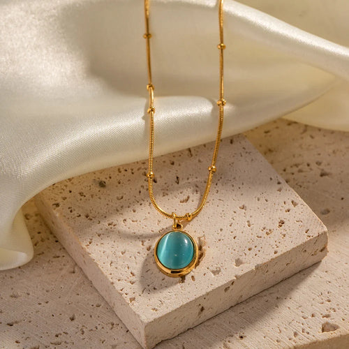 BowLift | 18k Blue Opal Satellite Chain Necklace