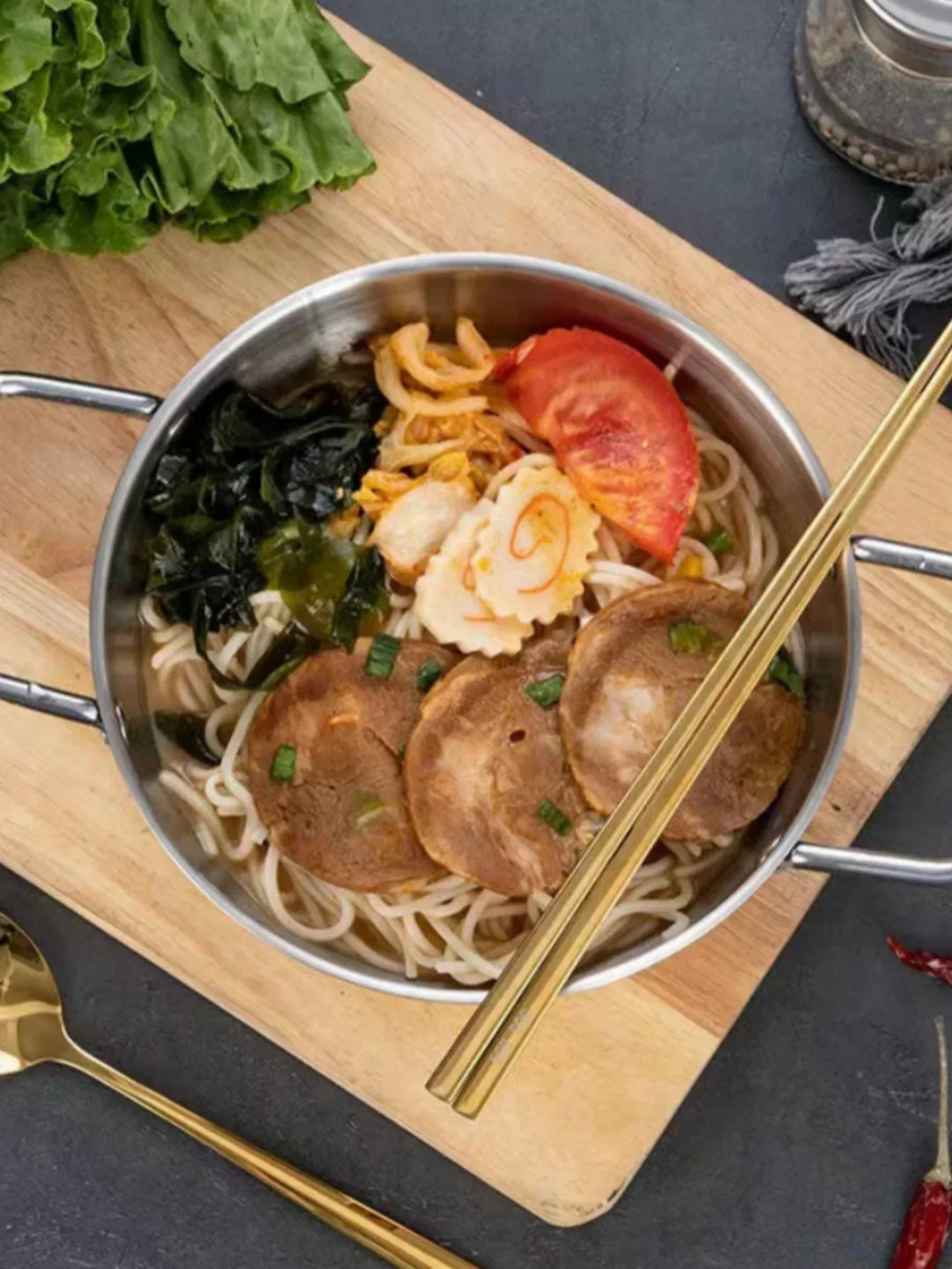 GastroPan – Stainless Steel Sauce & Paella Pan with Handle Bowlift