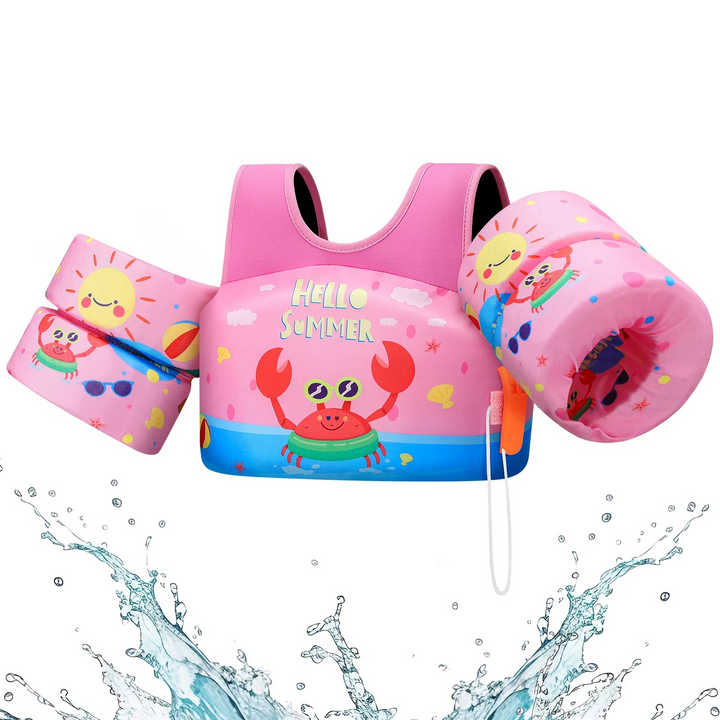 BowLift | Kids Foam Life Vest with Arm Floats and Safety Whistle for Swimming and Kayaking