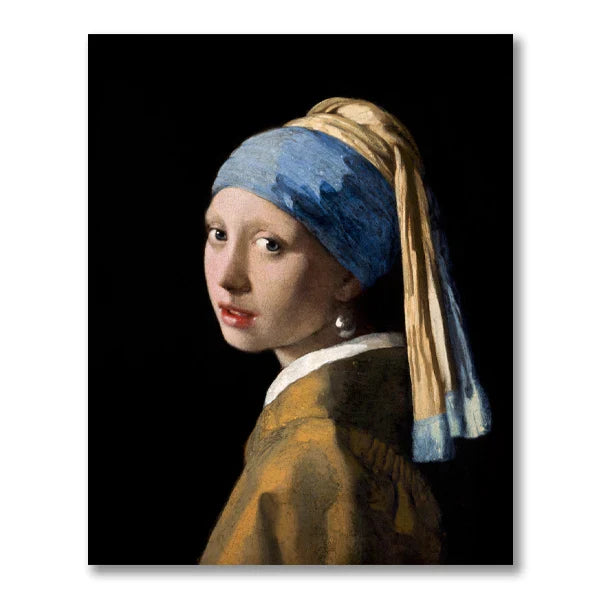 Girl With A Pearl Earing Poster Johannes Vermeer Dutch Golden Age Painting Fine Art Canvas Prints Classic Painting For Living Room Dining Room Decor | Bowlift
