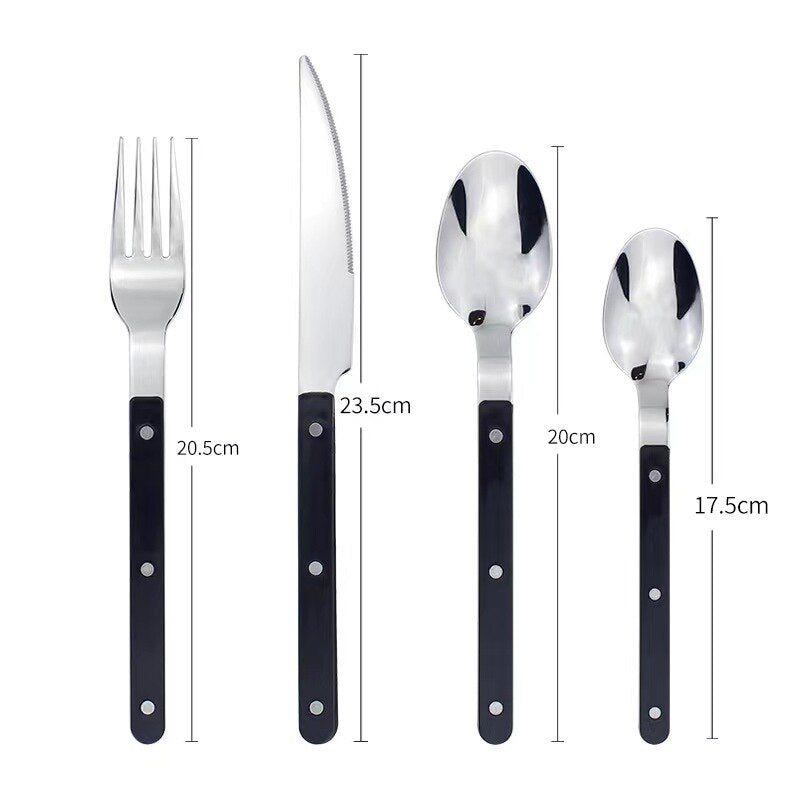 BowLift | 24-Piece Cutlery Set – Engraved Stainless Steel Flatware for 6 People
